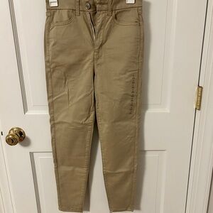 Tan High-Waisted Pants